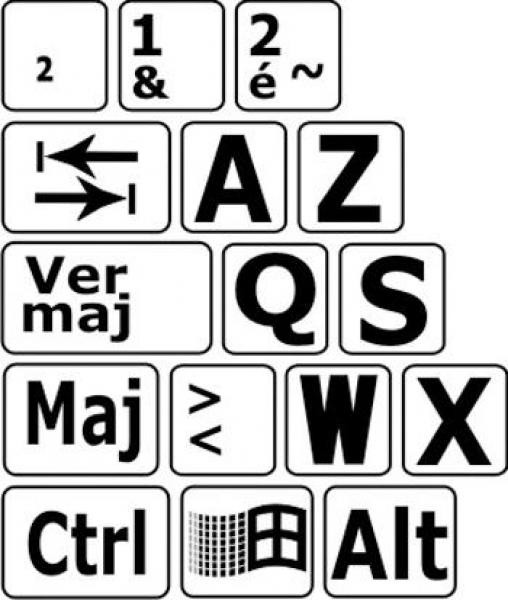 Autocollant lettres contrastées pour clavier informatique