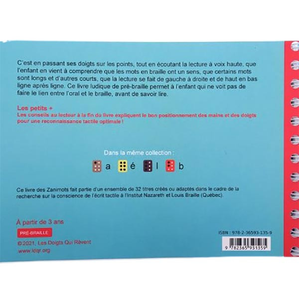  Le livre de la coccinelle - Livre en pré-braille pour enfant aveugle