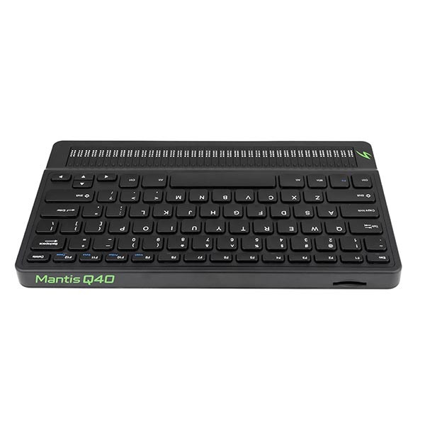 Plage braille Mantis Q40 cellules pour aveugle avec clavier