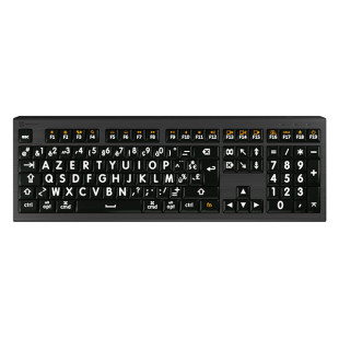 Zienstar Ensemble Clavier Et Souris Sans Fil Azerty Français - Grandes Lettres Pour Personnes Âgées & Malvoyantes, Jaune